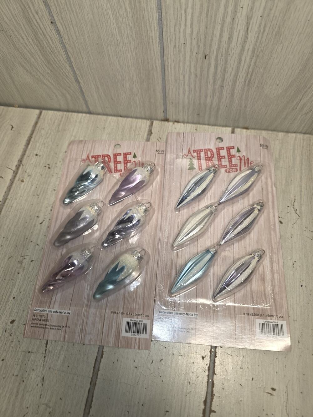 Vtg Glass Icicle Christmas Tree Ornaments Pastel Glitter Decorations Set Of 12